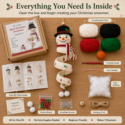 ☃️ DIY Crochet Snowman Kit 🧶🎄 | Last Day: 49% OFF! 🔥