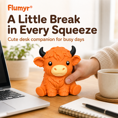 🔥Last Day 49% OFF -  🐮 Flumyr® Highland Cow Squishy – Squeeze, Relax & Smile! 🧡