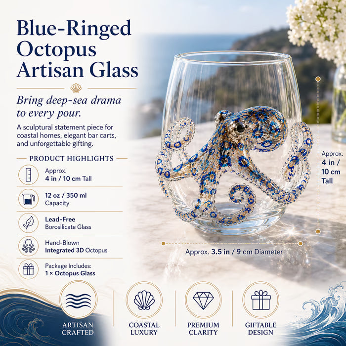 🔥Last Day 49% OFF-🌊Artisanal Blue Ringed Octopus Glassware