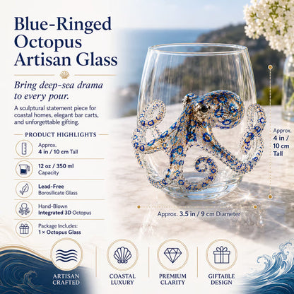 🔥Last Day 49% OFF-🌊Artisanal Blue Ringed Octopus Glassware