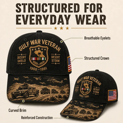 🏆Last Day Promo: 49% OFF! 🏜️ Desert Storm Veteran Commemorative Cap – Gulf War Desert Shield Veteran Hat