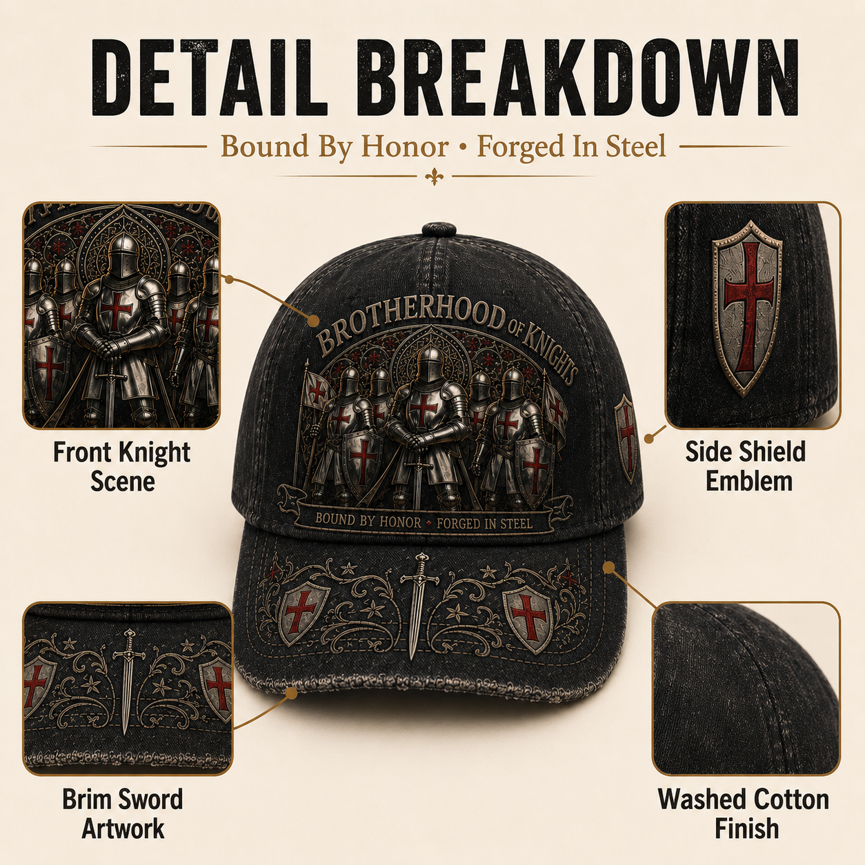 ⚔️ Brotherhood Of Knights Honor Cap 🎁 Free Honor Coin With Every Cap Purchase