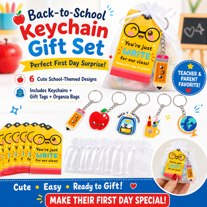 🔥Last Day 49% OFF - 🍎Back to School Keychain Gift Bags Sets🎁