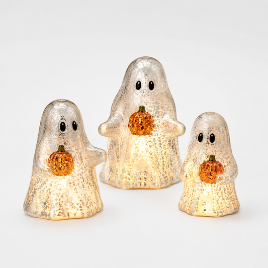 🔥Hot Sale Promotion 49% OFF🎁Set of 3 Illuminated Mercury Glass Ghosts by Flumyr