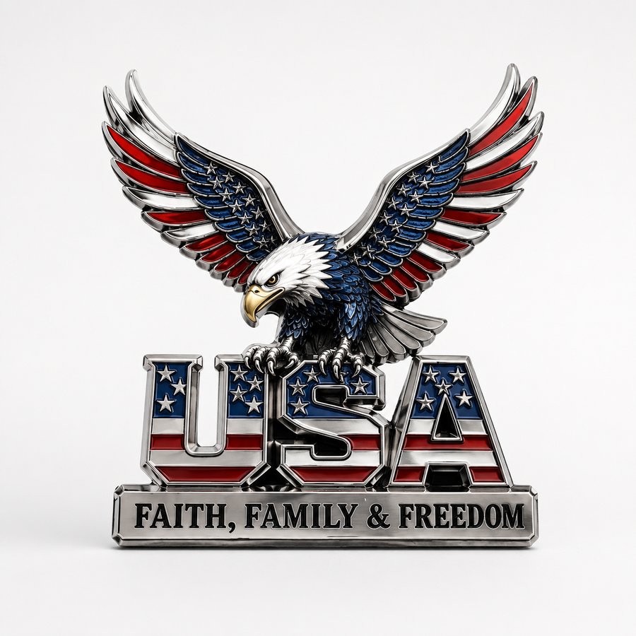 ★USA Faith, Family &amp; Freedom★ Metal Car Emblem