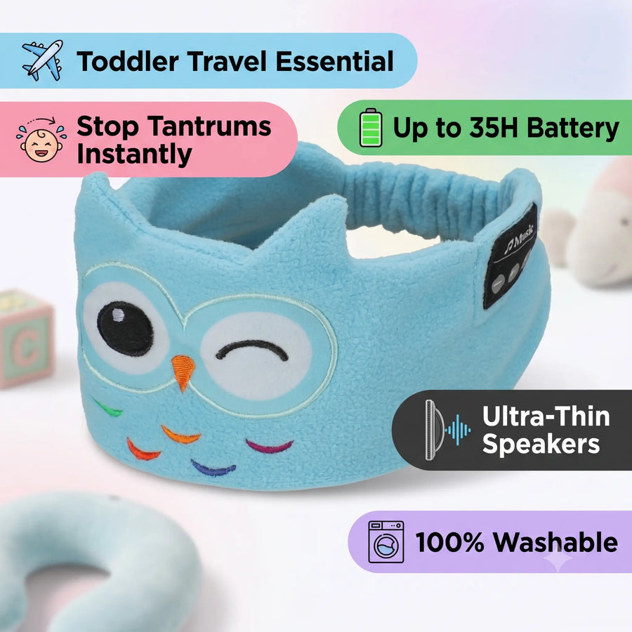 🎵 Kids Bluetooth Sports Headband 🧸 Ultra-Thin Speaker Sweatband Sleep Mask, 8–35H Playtime Washable Travel Music Gear