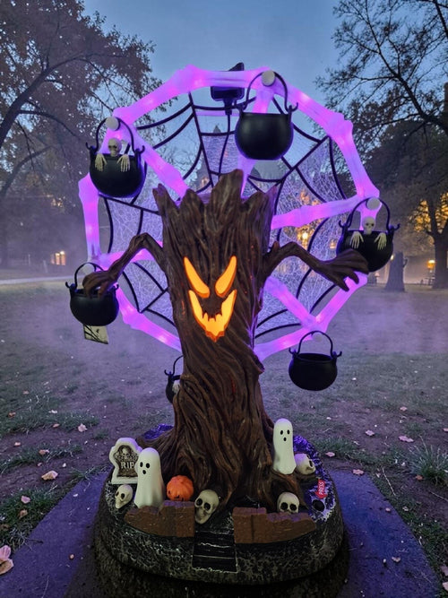 👻 Spooky Rotating Halloween Ferris Wheel Decor | LED Light & Sound 🎃