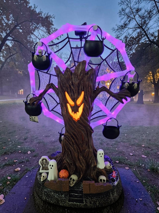👻 Spooky Rotating Halloween Ferris Wheel Decor | LED Light & Sound 🎃