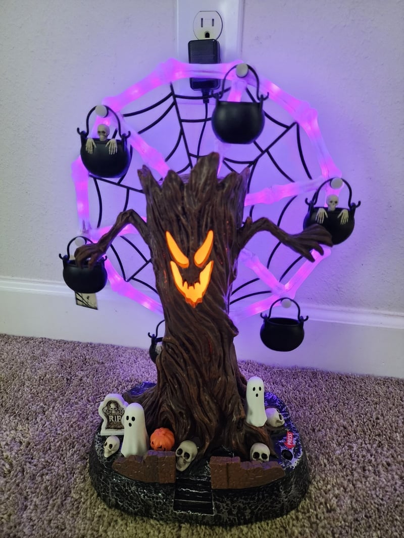 👻 Spooky Rotating Halloween Ferris Wheel Decor | LED Light & Sound 🎃