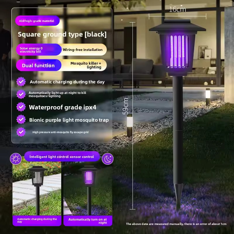 Solar Mosquito Zapper Light – Outdoor Garden Stake Lamp, UV Insect Killer