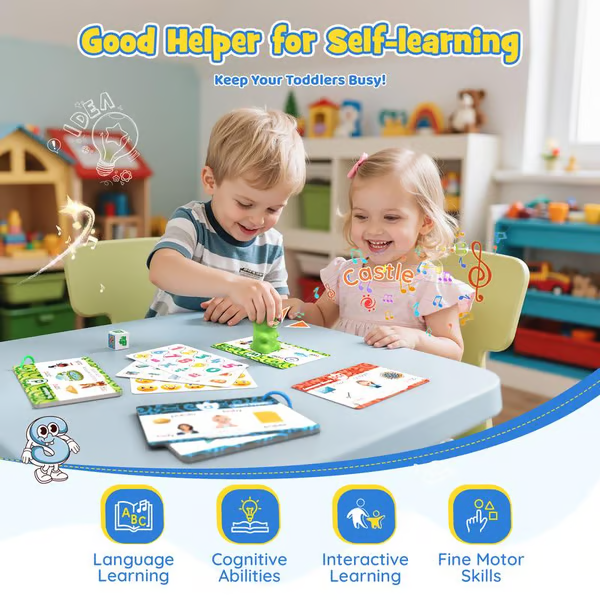 🦖 Dinosaur Talking Flash Cards – Montessori Phonics & Sight Words Educational Learning Set (148 Cards, 5 Categories)