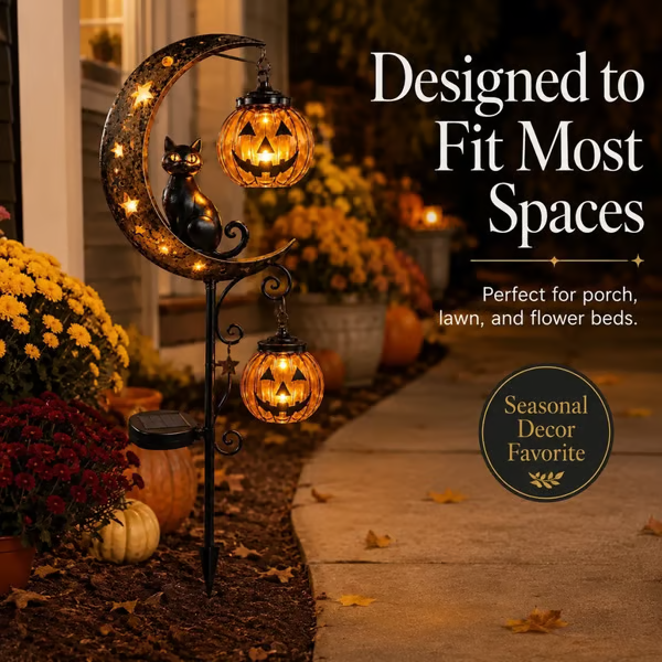 🎃Halloween Early Bird Special Sale 49% OFF-Pumpkin Moon Garden Stake Light - A - 🎃Pumpkin on Top / BUY 1