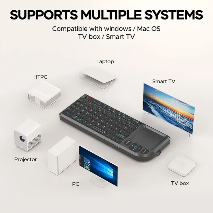 💥 Last Day 49% OFF -Mini Wireless Keyboard, 2.4G Rechargeable Backlight Keyboard with Touchpad