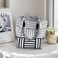 Black gray horizontal and vertical stripes
