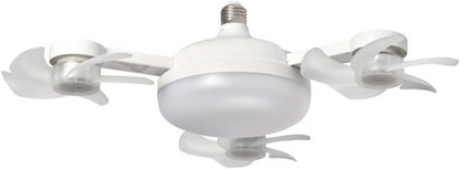 💡 Foldable E27 Fan Light – 2-in-1 LED Chandelier with Remote Control