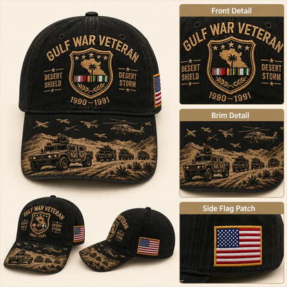 🏆Last Day Promo: 49% OFF! 🏜️ Desert Storm Veteran Commemorative Cap – Gulf War Desert Shield Veteran Hat