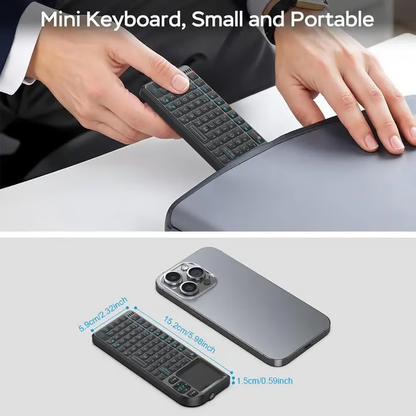 💥 Last Day 49% OFF -Mini Wireless Keyboard, 2.4G Rechargeable Backlight Keyboard with Touchpad
