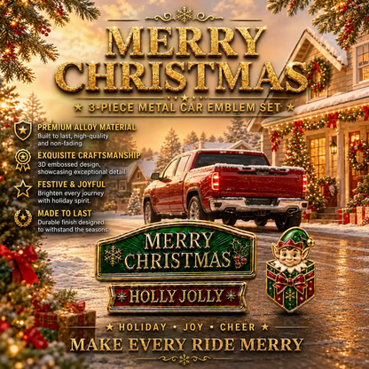🔥 3-Piece Christmas Car Emblem Metal Badge Set – Multiple Festive Character Styles Available