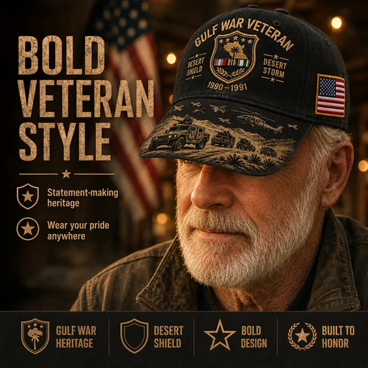 🏆Last Day Promo: 49% OFF! 🏜️ Desert Storm Veteran Commemorative Cap – Gulf War Desert Shield Veteran Hat