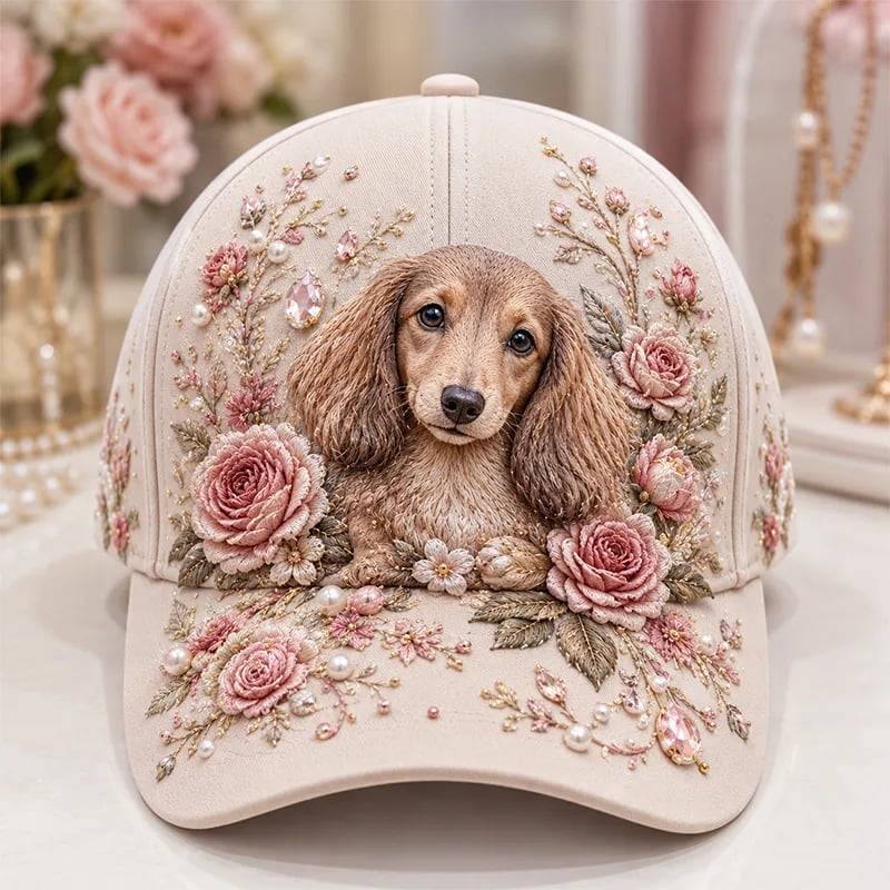 🔥 Last Day 49% OFF – 🦬✨ 3D Highland Cow Embroidery Cap - 🐾 Dachshund