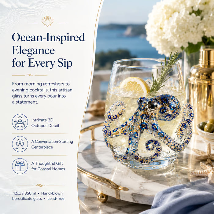 🔥Last Day 49% OFF-🌊Artisanal Blue Ringed Octopus Glassware