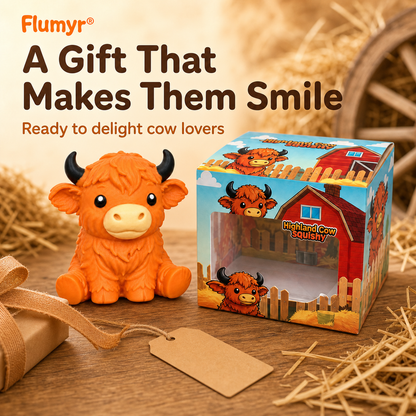 🔥Last Day 49% OFF -  🐮 Flumyr® Highland Cow Squishy – Squeeze, Relax & Smile! 🧡