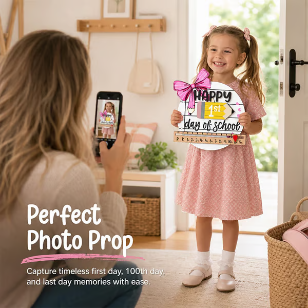 🔥 Last Day 49% OFF –📚Reusable Back-to-School Milestone Board – Kids' Growth Photo Prop
