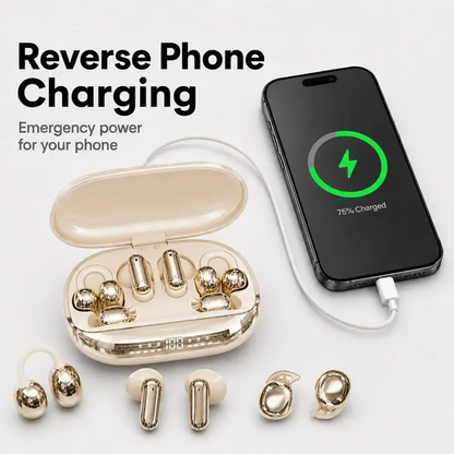 🔥 LAST DAY: 51% OFF 🎧 3-in-1 Wireless Earbuds with Power Bank Charging Case | 4 Clip-On & Sleep Earbuds, Noise Cancelling & IPX5 Water Resistant