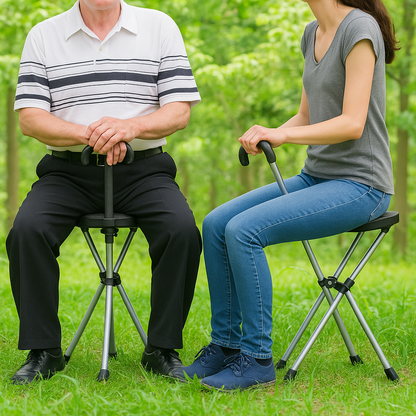 Elderly Foldable Walking Chair Stick - Image 1